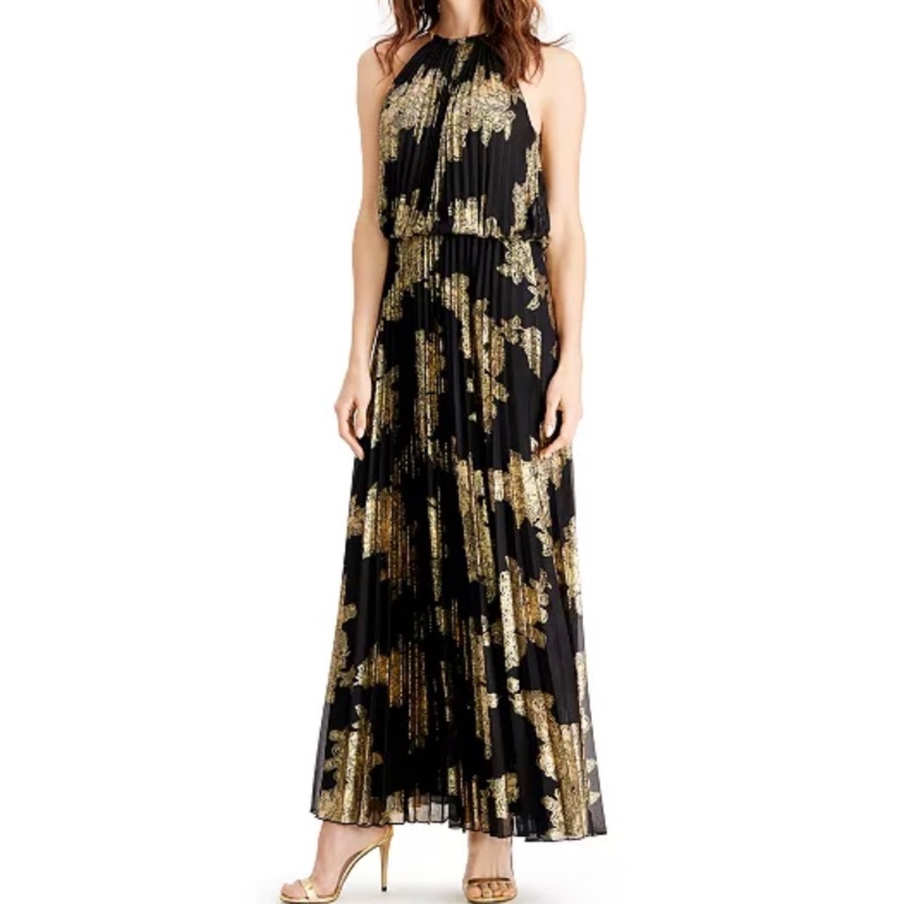 MSK Metallic Print Blouson Gown